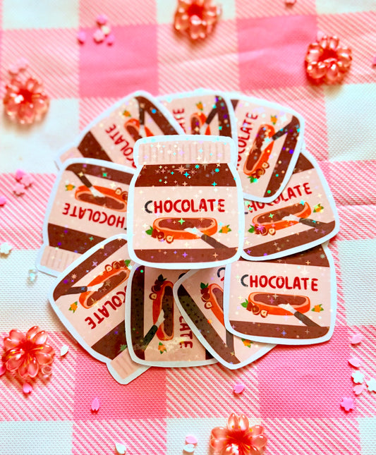 Nutella Jar Holographic Vinyl Sticker