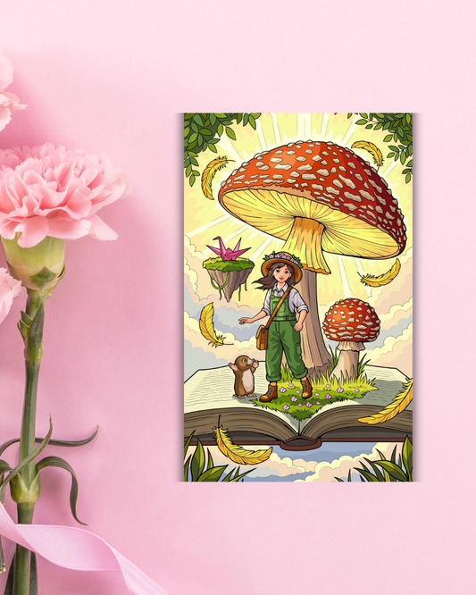 Fungi Girl Art Print Aesthetic Gift Decor