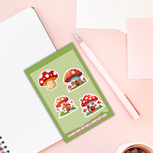 Fungi Houses Sticker Sheet