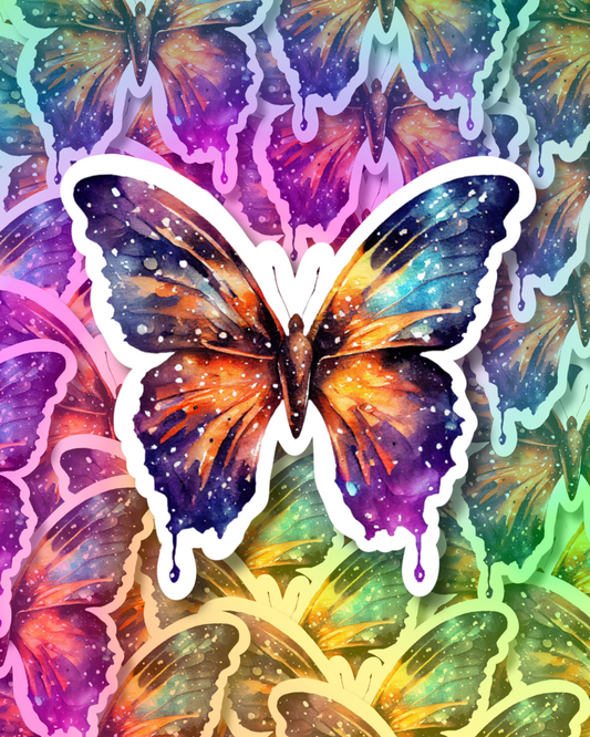 Galaxy Butterfly Vinyl Sticker