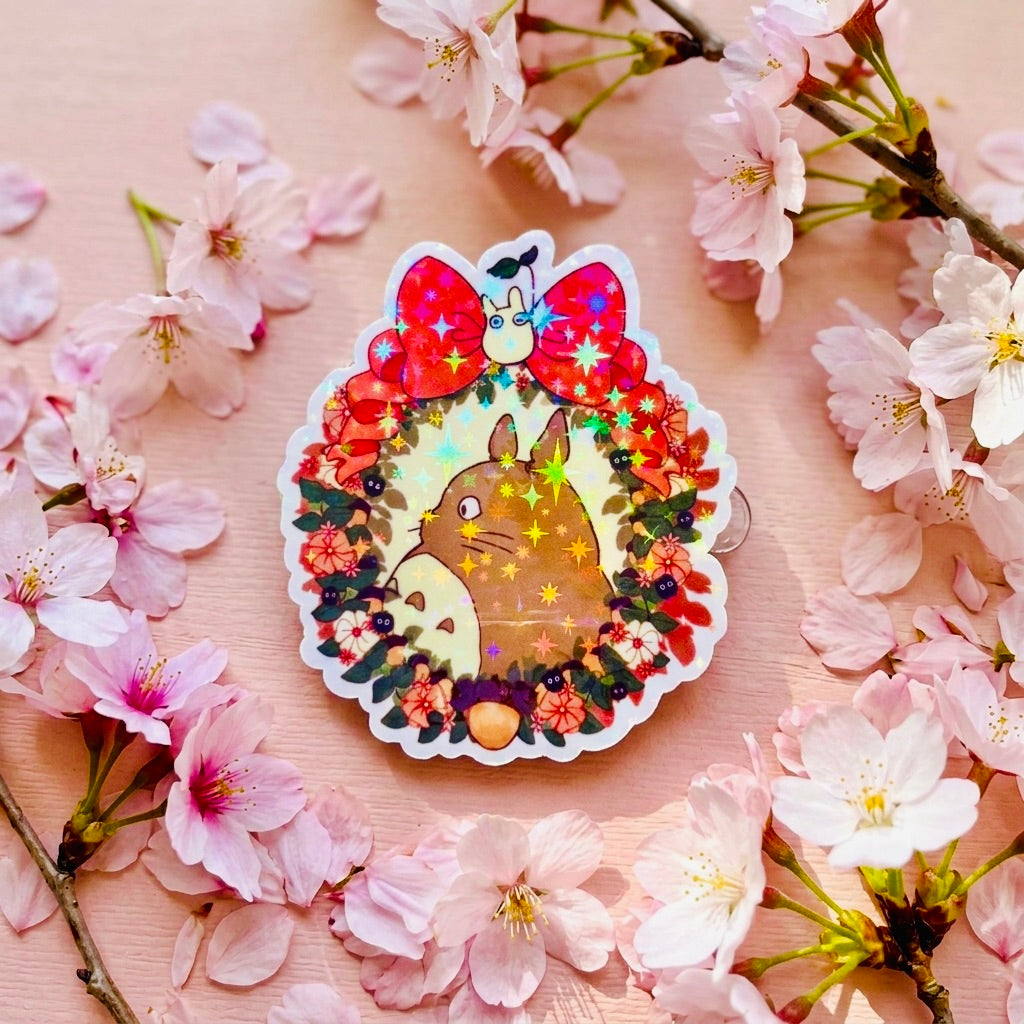 Flowered Totoro Kawaii 2.5-Inch Cute Collectible Magnet | Aesthetic Refrigerator & Locker Magnet | Gift Shop Souvenir