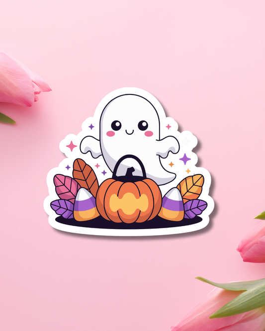 Ghosty Candy Corn Meadow Vinyl Sticker