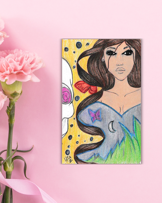 Girl Colorful Reality Art Print Aesthetic Gift Decor