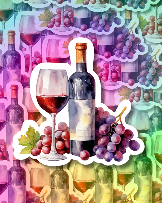 Glass of Wine Vinyl Sticker