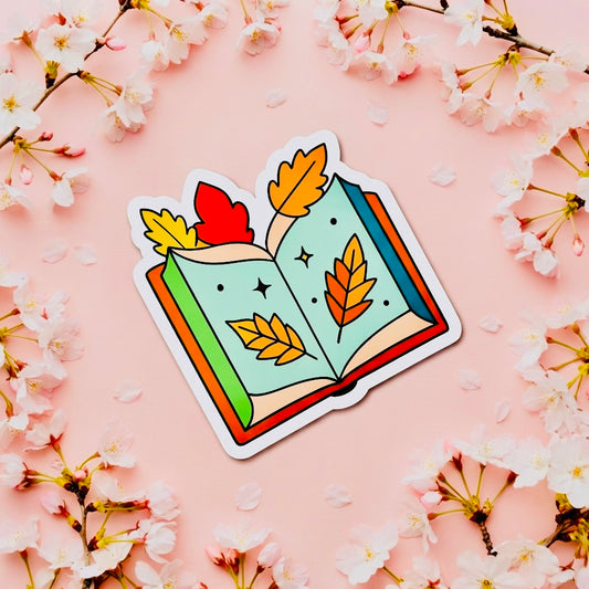 Maple Book Spark Kawaii Glossy Vinyl Sticker | Waterproof 2.5" Cute Aesthetic Decal for Water Bottles, Laptops, & Journals