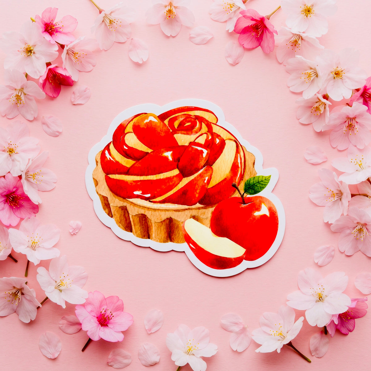 Warm Apple Pie Kawaii Glossy Vinyl Sticker | Waterproof 2.5" Cute Aesthetic Decal for Water Bottles, Laptops, & Journals