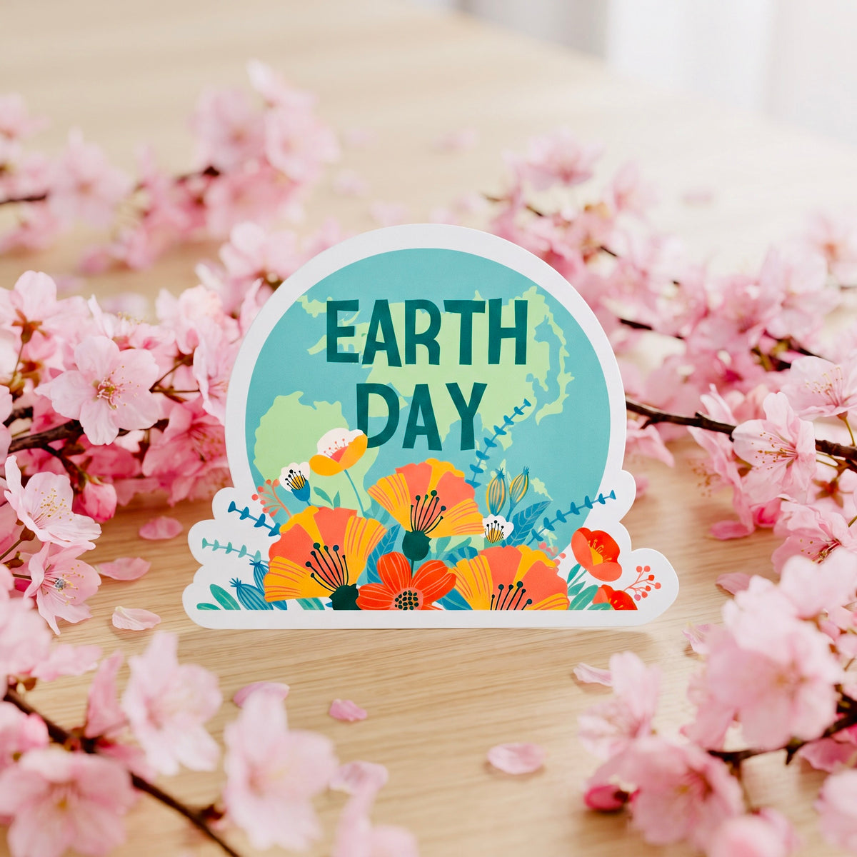 Earth Day Kawaii Glossy Vinyl Sticker | Waterproof 2.5" Cute Aesthetic Decal for Water Bottles, Laptops, & Journals