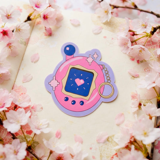 Tamagotchi Love Kawaii Glossy Vinyl Sticker | Waterproof 2.5" Cute Aesthetic Decal for Water Bottles, Laptops, & Journals