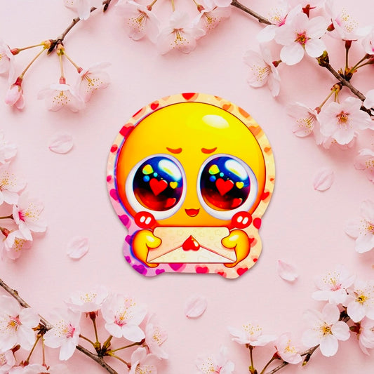 Love Message Kawaii Glossy Vinyl Sticker | Waterproof 2.5" Cute Aesthetic Decal for Water Bottles, Laptops, & Journals