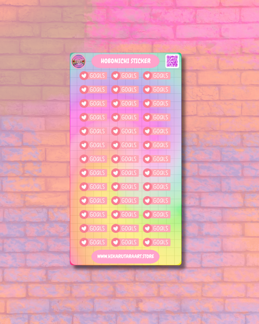 Hobonichi Cousin Goals Tab Sticker Sheet