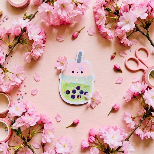 Green Boba Cutie Kawaii 2.5-Inch Cute Collectible Magnet | Aesthetic Refrigerator & Locker Magnet | Gift Shop Souvenir