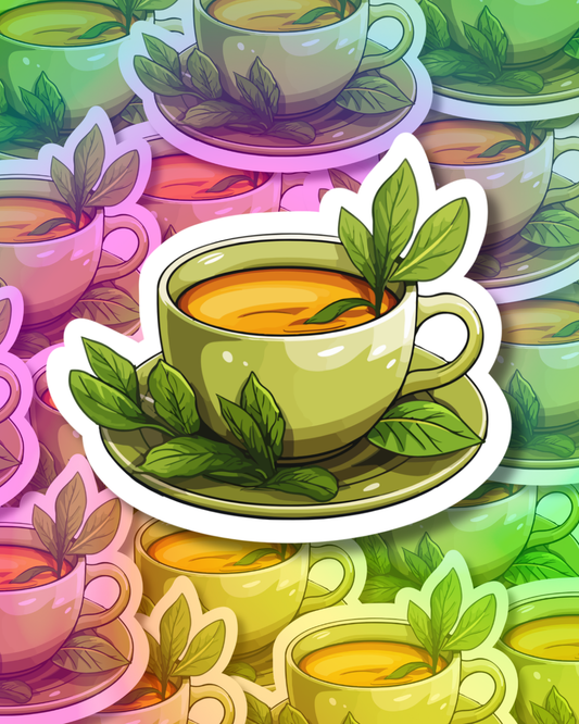 Green Leaf Tea Vinyl Sticker