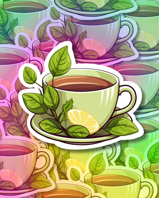 Green Tea Vinyl Sticker