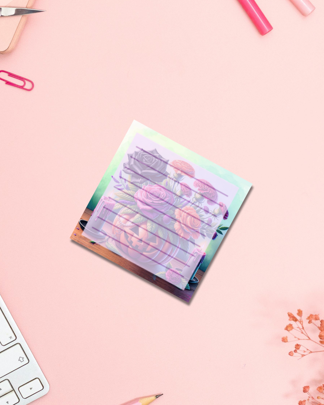 Halloween Bouquet Notepad Aesthetic Cute Stationery Gift