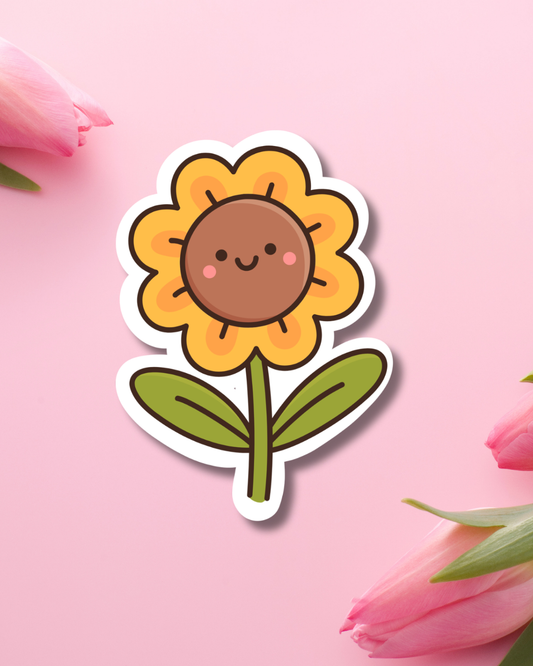 Happy Sunflower Vinyl Sticker
