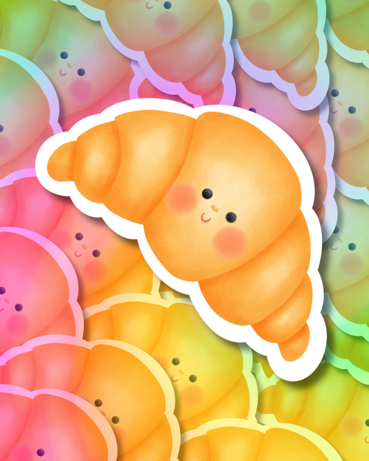 Happy Croissant Vinyl Sticker