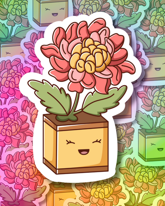 Happy Flower Vinyl Sticker