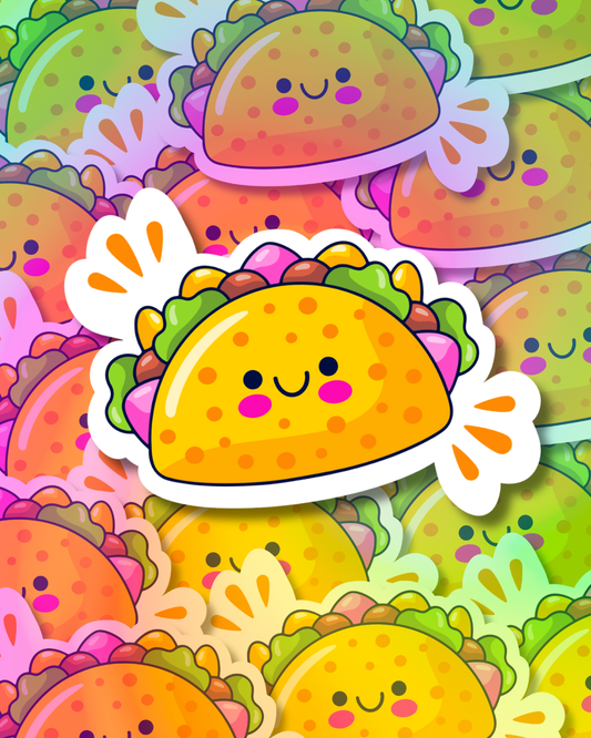 Happy Taco Vinyl Sticker