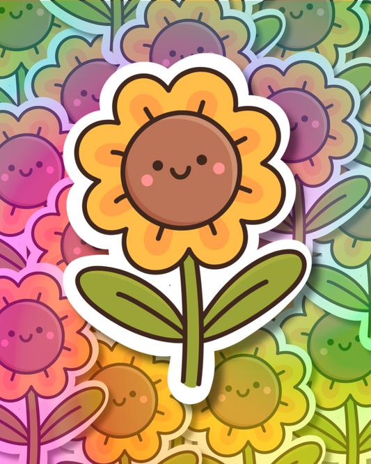 Happy Sunflower Vinyl Sticker