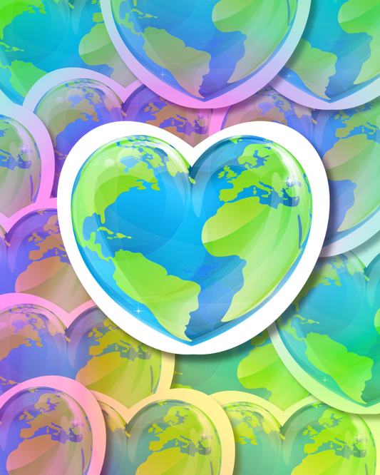 Heart Earth Vinyl Sticker
