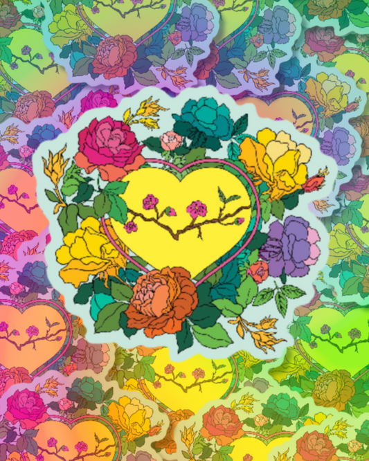 Heart of Roses Vinyl Sticker