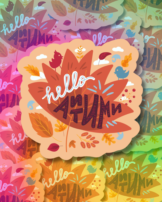 Hello Autumn Vinyl Sticker