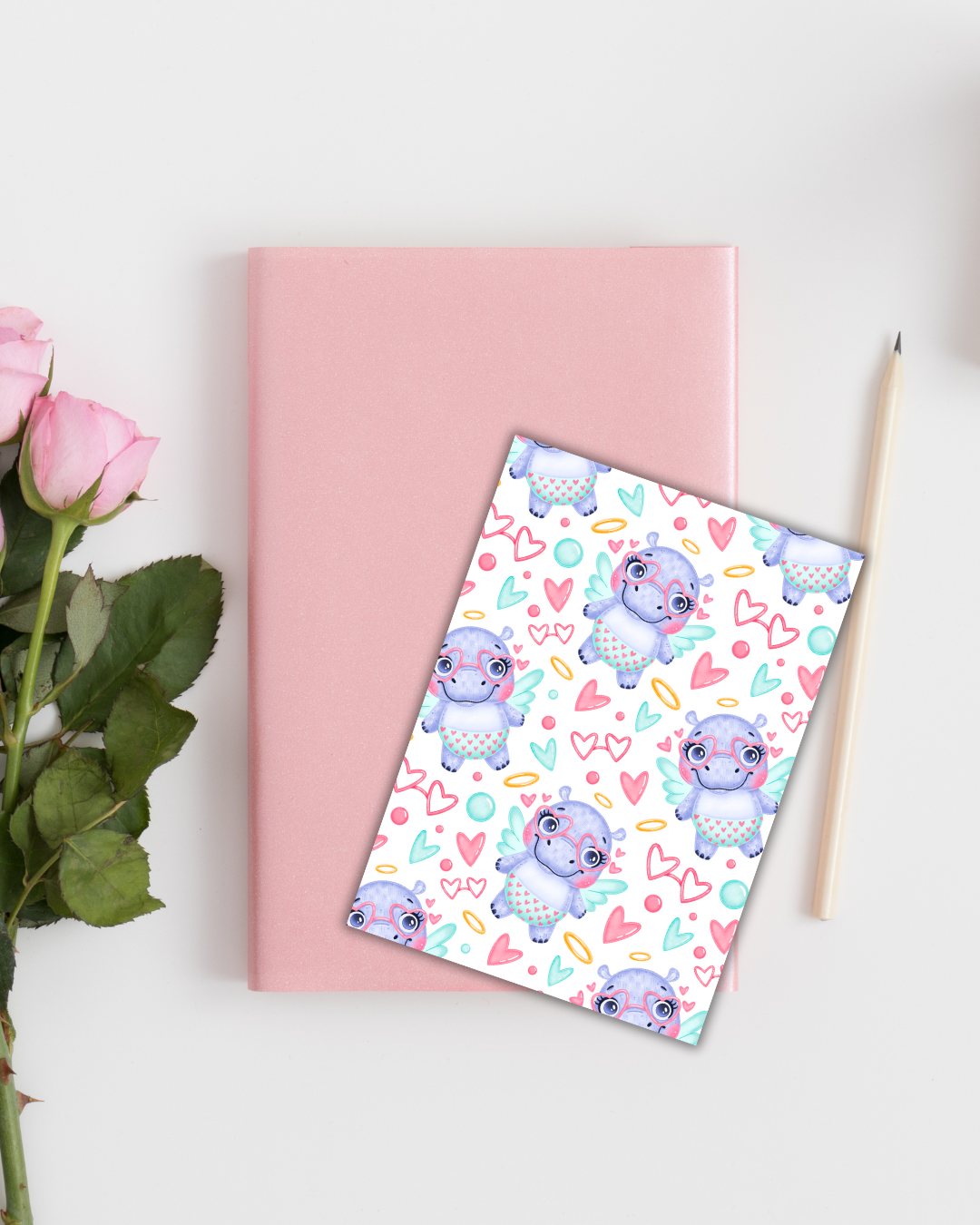 Hippo Angel Big Bookmark Handmade Bookish Gift