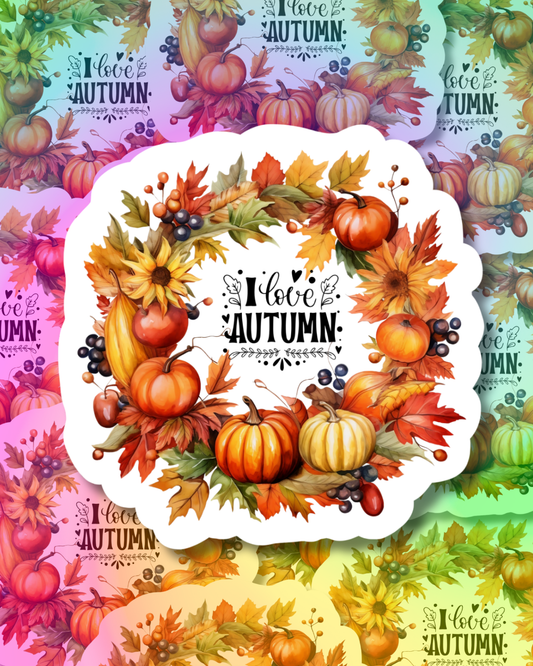I Love Autumn Vinyl Sticker
