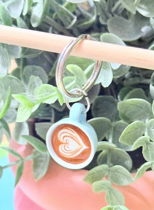 Blue Coffee Mug Keychain