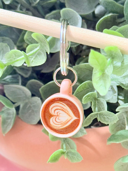 Pink Coffee Mug Keychain