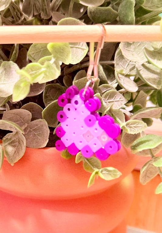 Pixel Art Purple Heart Keychain