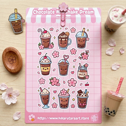 Chocolate Milkshake Dream Holographic Sticker Sheet
