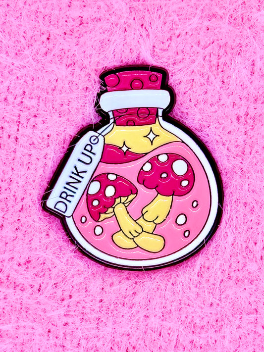 Drink Ups Enamel Pin