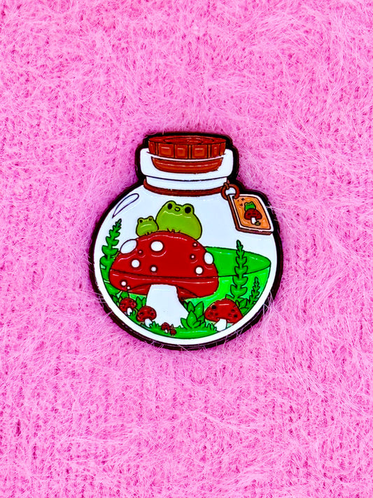 Frog Shrooms Enamel Pin