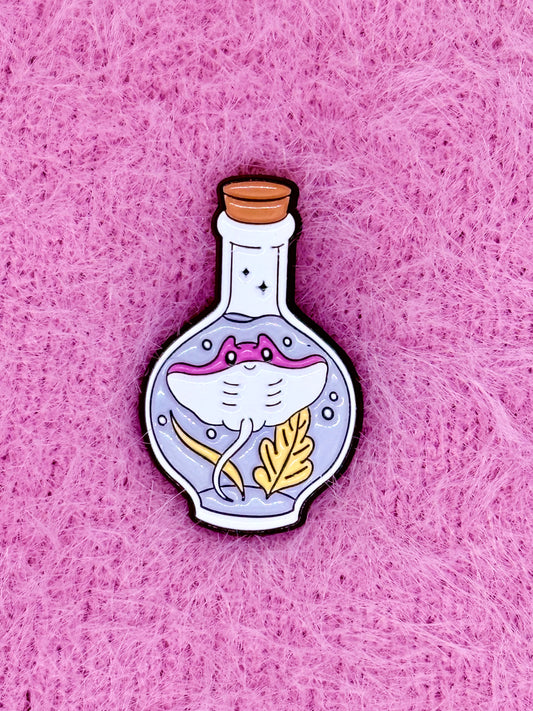 Manta Ray Enamel Pin