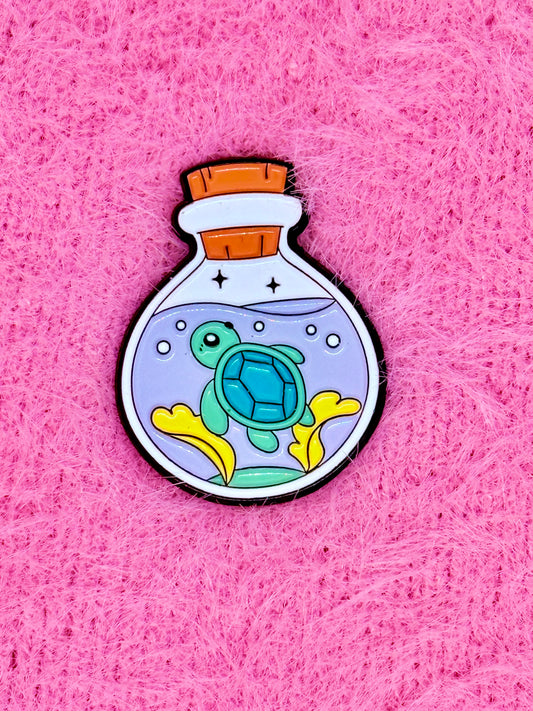 Turtle in a Jar Enamel Pin