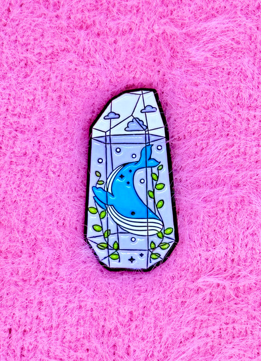 Whale Stone Enamel Pin