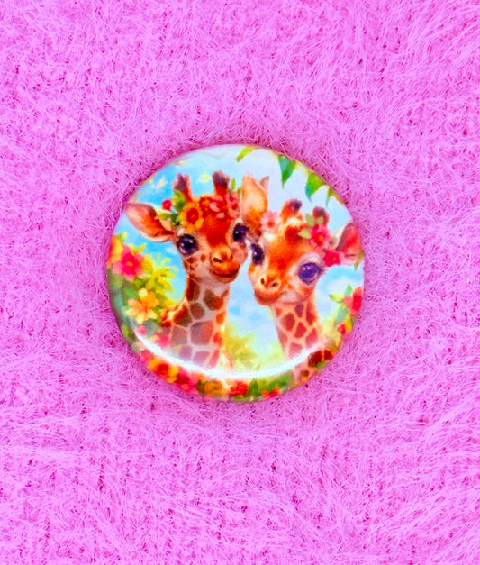 Summer Giraffes Mini Button Pin