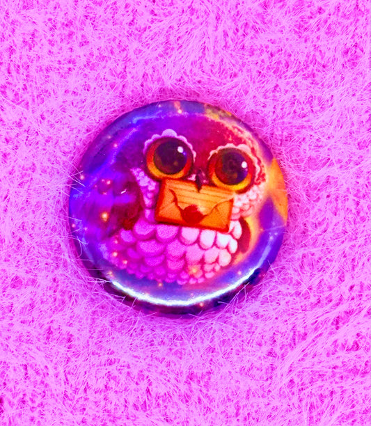 Owl Message Mini Button Pin