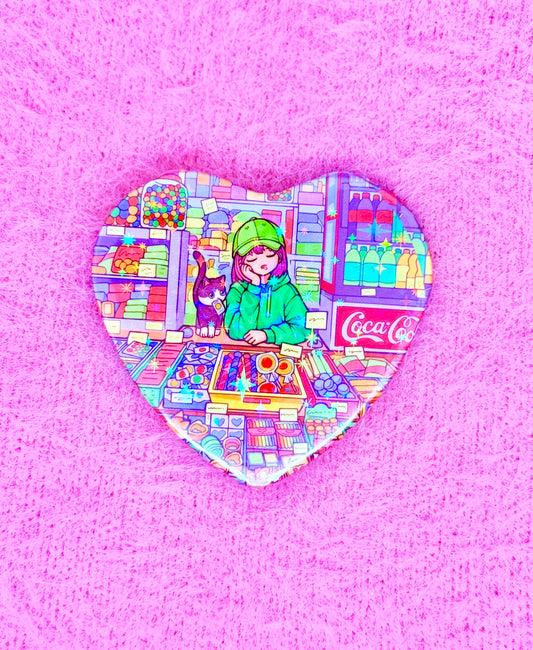 Candy Shop Bliss Heart Button Pin