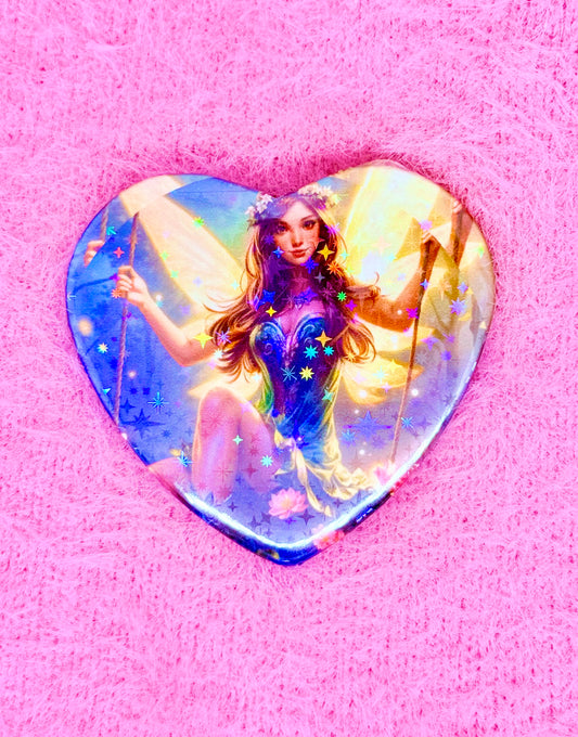 Fairy Dream Heart Button Pin