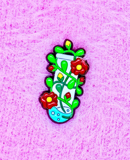 Flower Tube Enamel Pin