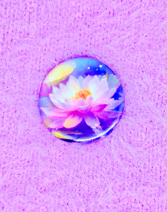 Lotus in Water Mini Button Pin