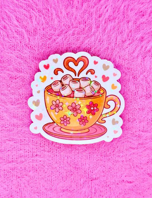 Spark Hot Cocoa Holographic Vinyl Sticker