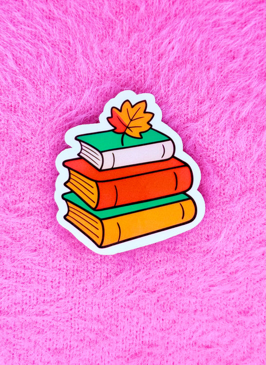 Maple Leaf Book Stack Vinyl Sticker