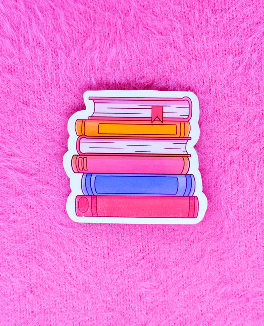 Summer Book Stack Vinyl Sticker