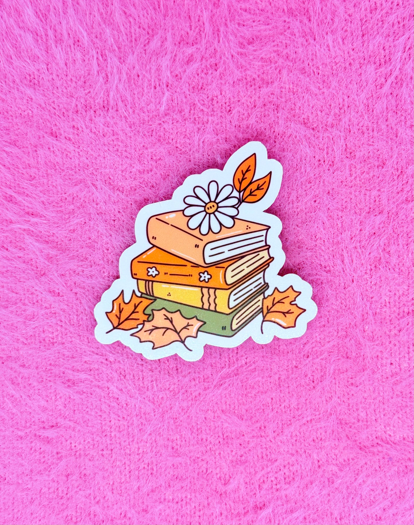 Daisy Book Stack Vinyl Sticker