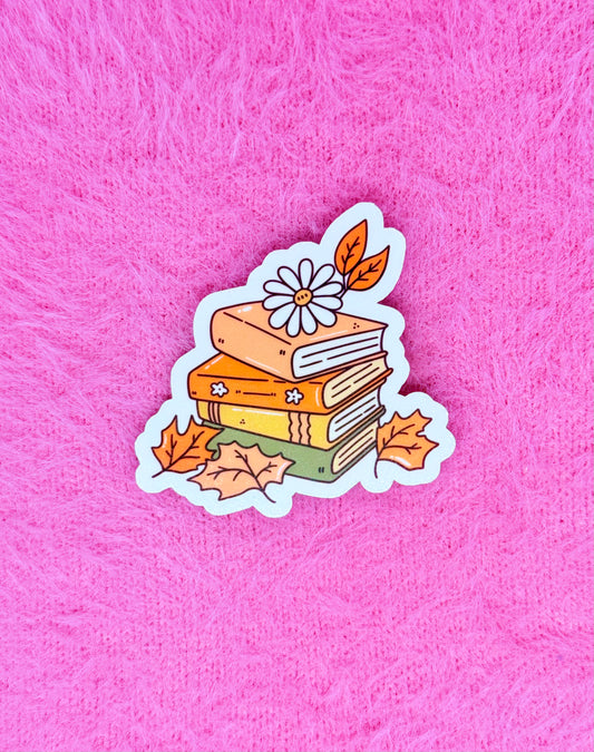 Daisy Book Stack Vinyl Sticker
