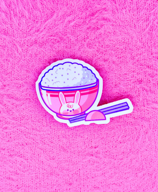 Cup of Rice Vinyl Sticker