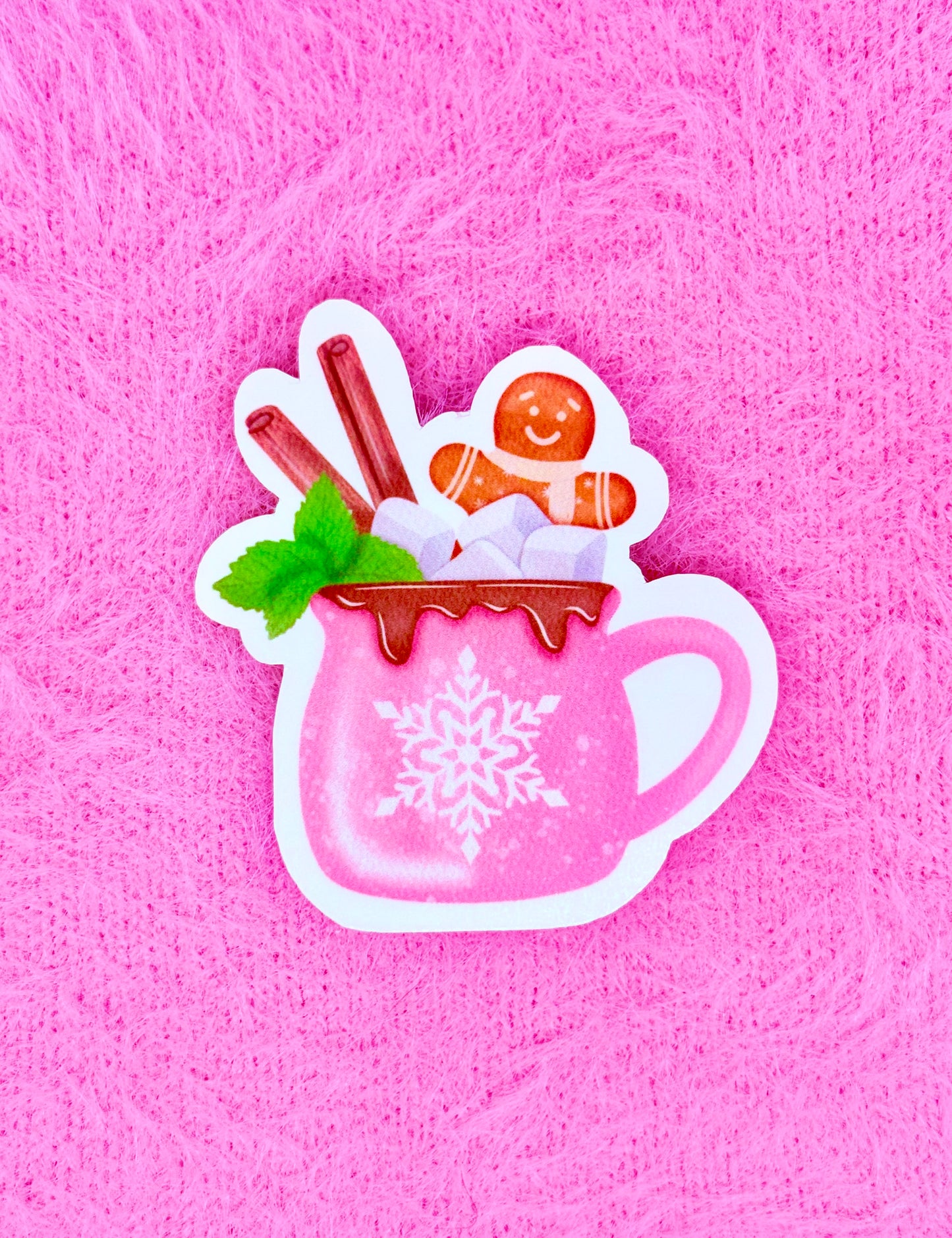 Ginger Bread Hot Cocoa Vinyl Sticker
